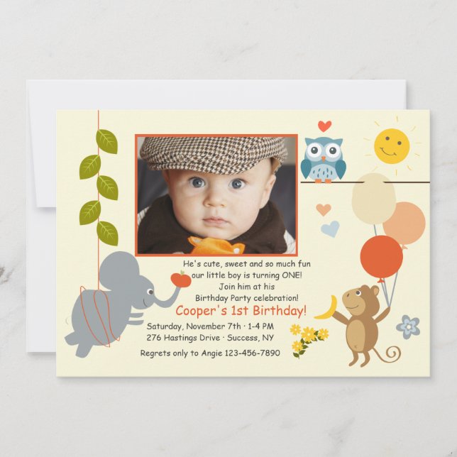 Invitation animale de photo d'amis (Devant)