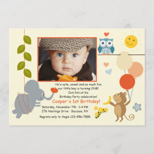 Invitation animale de photo d'amis