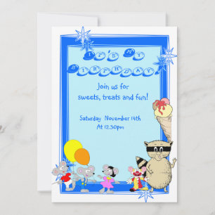 Invitation Animation pour enfants amusants fête d'anniversair