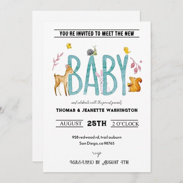 Invitation Animaux à l'aquarelle - siroter et voir rencontre  (Devant / Derrière)