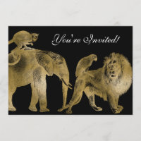 Animaux africains Zoo Mariage Safari Lion Or