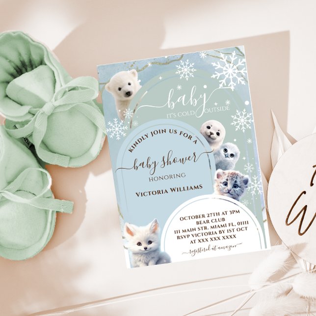 Invitation Animaux Arctiques Mignons Baby Shower (Créateur téléchargé)