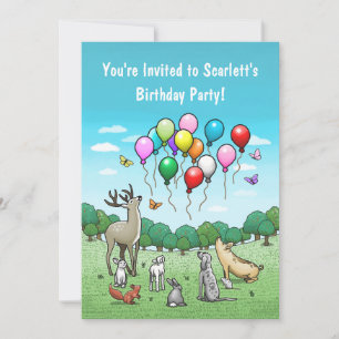 Invitation Animaux avec Ballons