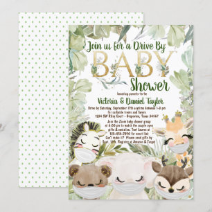 Invitation Animaux avec un Baby shower de la maladie non sexi