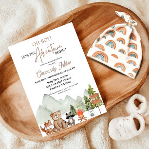 Invitation Animaux boisés rustiques Baby shower d'aventure In