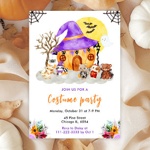 Invitation Animaux Costume Halloween Party