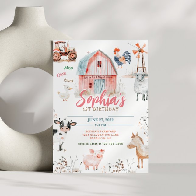 Invitation Animaux de Barnyard agricole Anniversaire de enfan (Créateur téléchargé)