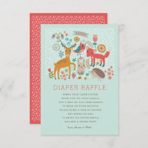 Invitation Animaux de bois Baby shower Déchets Raffle