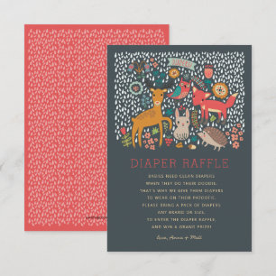 Invitation Animaux de bois Baby shower Déchets Raffle