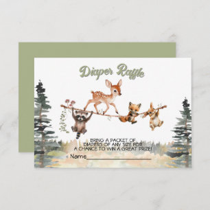 Invitation Animaux de bois Clothesline Raffle de couches fore