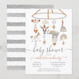 Invitation Animaux de cirque Baby Shower Mobile