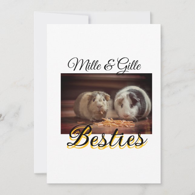 Invitation Animaux de compagnie amis besties ajouter nom anim (Devant)