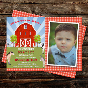 Invitation Animaux de ferme 2e anniversaire Photo