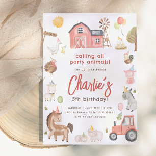 Invitation Animaux de ferme Anniversaire