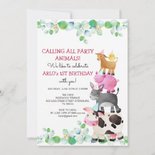 Invitation Animaux de ferme Anniversaire Barnyard