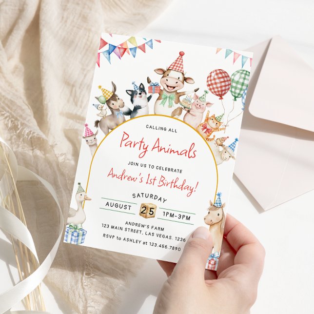 Invitation Animaux de ferme Anniversaire Barnyard Fête d'anni (Créateur téléchargé)
