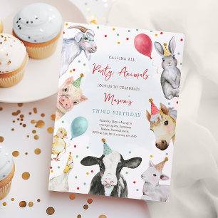 Invitation Animaux de ferme Anniversaire Garçon Barnyard Fête