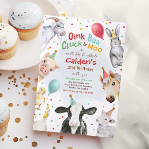 Invitation Animaux de ferme Anniversaire Garçon Barnyard Fête