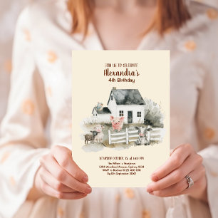 Invitation Animaux de ferme Barnyard Anniversaire
