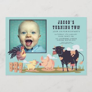 Invitation Animaux de ferme Barnyard Anniversaire de enfant P