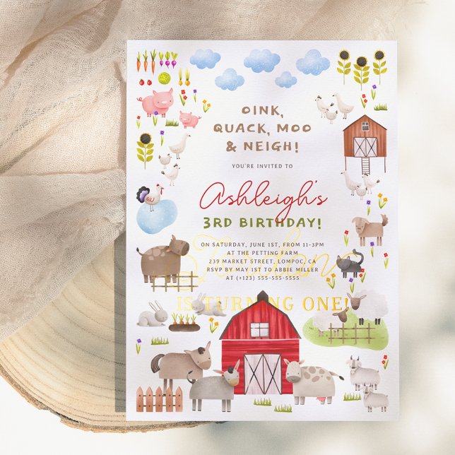 Invitation Animaux de ferme Barnyard Bash fête d'anniversaire (Créateur téléchargé)