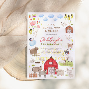 Invitation Animaux de ferme Barnyard Bash fête d'anniversaire
