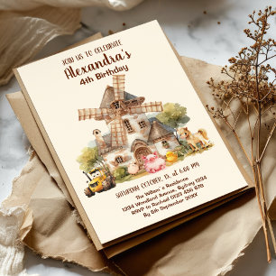 Invitation Animaux De Ferme Barnyard Bash Ranch Fête Annivers