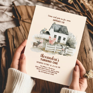 Invitation Animaux de ferme Barnyard Bash Ranch fête d'annive