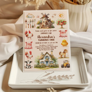 Invitation Animaux de ferme Barnyard Bash Ranch fête d'annive