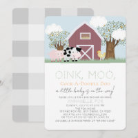Animaux de ferme Barnyard Red Grange Baby shower