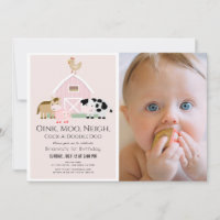 Animaux de ferme Barnyard Rose Girl 1er anniversai