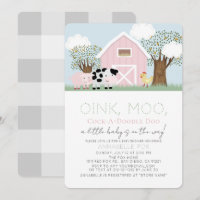 Animaux de ferme Barnyard rose Grange Baby shower 