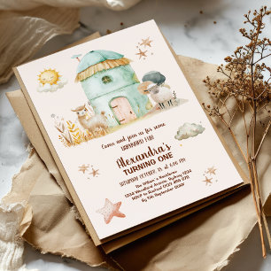 Invitation Animaux de ferme Enfants Agriculteur 1er anniversa