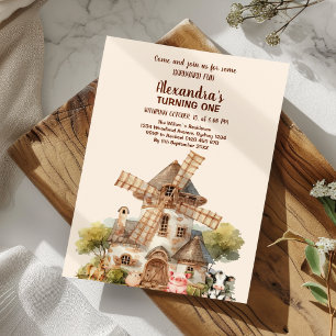 Invitation Animaux de ferme Enfants Agriculteur 1er anniversa