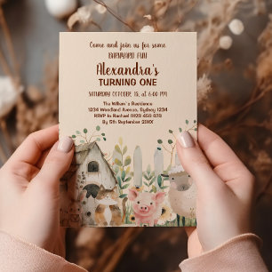 Invitation Animaux de ferme Pays 1er anniversaire