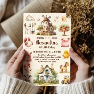 Invitation Animaux de ferme Pays Anniversaire