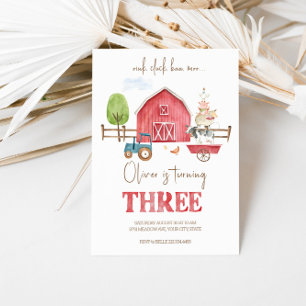 Invitation Animaux de ferme Thématique Troisième anniversaire