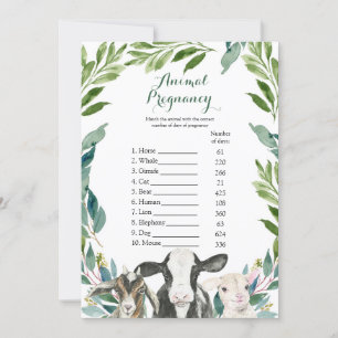 Invitation Animaux de ferme verdure Garçon Animal Grossesse J