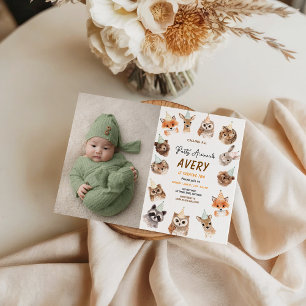 Invitation Animaux de fête 2e anniversaire Mignon animal de