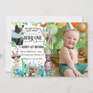 Invitation animaux de fête Anniversaire Safari