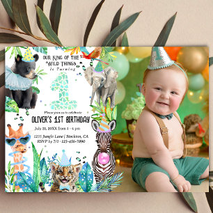 Invitation animaux de fête Anniversaire Safari tropical