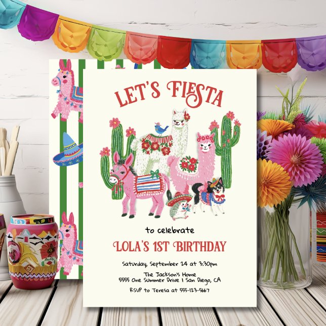 Invitation Animaux de fête d'anniversaire de fiesta mexicaine (Créateur téléchargé)