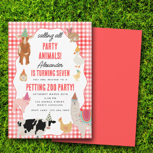 Invitation Animaux de Fête de la Ferme à Animaux de Compagnie