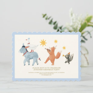 Invitation Animaux de fête fantaisistes Anniversaire