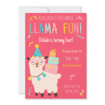 Animaux de Fête Lama Anniversaire Filles Rose