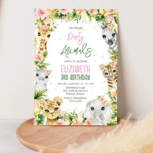 Invitation Animaux de fête Safari Jungle Zoo Enfants Annivers