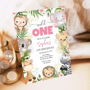 Invitation Animaux de fête sauvage Enfants 1er anniversaire