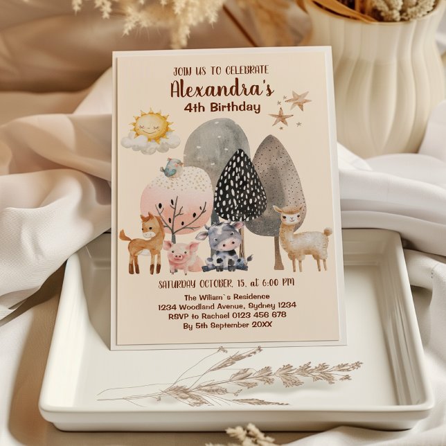 Invitation Animaux de la ferme Barnyard Anniversaire (Créateur téléchargé)