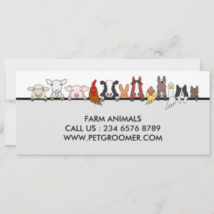 Invitation Animaux de la ferme Mouton Poule Vache cadeau clie