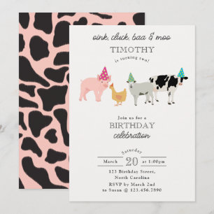 Invitation Animaux de la Fête de la Ferme à Toucher Anniversa